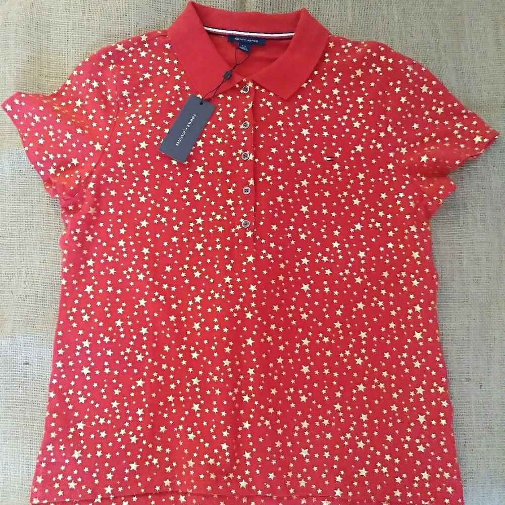 NWT Red short sleeve Tommy Hilfiger shirt